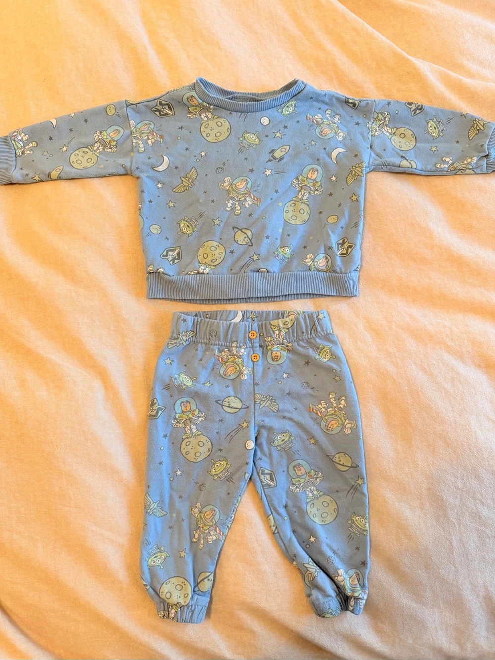 Toy Story Blue Space-Print Baby Sweats Set